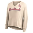 thumbnail image 2 of Women's Fanatics Cream St. Louis Cardinals Go For It Waffle Knit Long Sleeve Notch Neck T-Shirt, 2 of 3