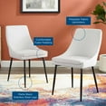 thumbnail image 5 of Side Dining Chair, Set of 2, Fabric, Metal Steel, Black White, Modern Contemporary Urban Design, Kitchen Room Cafe Bistro Restaurant Hospitality, 5 of 10