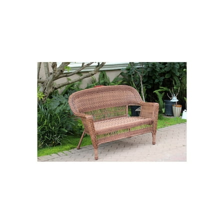 Jeco Honey Wicker Patio Love Seat