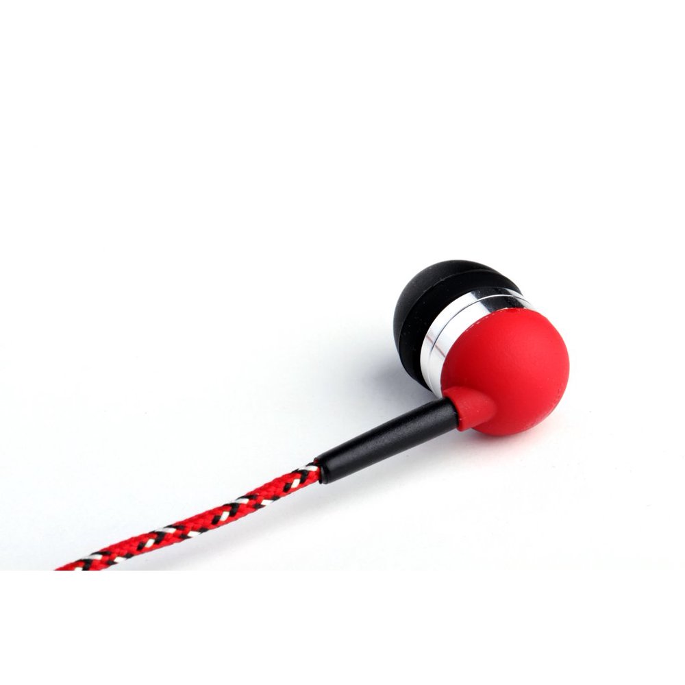 Tweedz Red Earbuds with Microphone and Controls Durable, Tanglefree