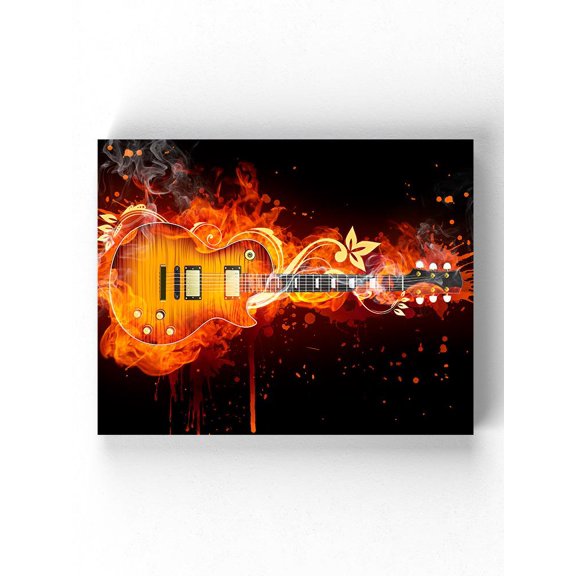 Electric Guitar Flaming Wrapped Canvas  -Image by Shutterstock,