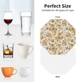 thumbnail image 6 of Honeii Hippie Bee Honeycomb print Leather Coaster Set of 4, ideal for safeguarding your furniture from drinks spills and effortless cleanup-Octagon, 6 of 6