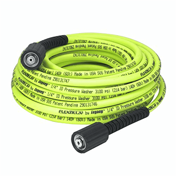 Flexzilla Pressure Washer Hose with M22 Fittings, Flexible Hybrid Polymer, 1/4 in. x 50 ft.