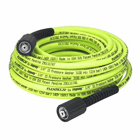 Flexzilla 1/4" x 50' 3100 PSI M22 Fittings No Kink Flexible Pressure Washer Hose