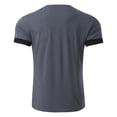 thumbnail image 4 of Mens T-Shirts All Season Partial Solid Color Short Sleeve Slim Fit Blouse Grey Men's Fall Clothing size XXL, 4 of 5