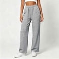 thumbnail image 7 of BRELIL Women's High Waisted Straight Leg Sweatpants with Pockets Casual Loose Lounge Pants Solid Officewear Long Trousers Fashion Outfits, Dark Gray S, 7 of 7