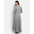thumbnail image 2 of Indian Designer Grey solid maxi dress party ware Anarkali kurta for Women casual ready to wear, 2 of 5