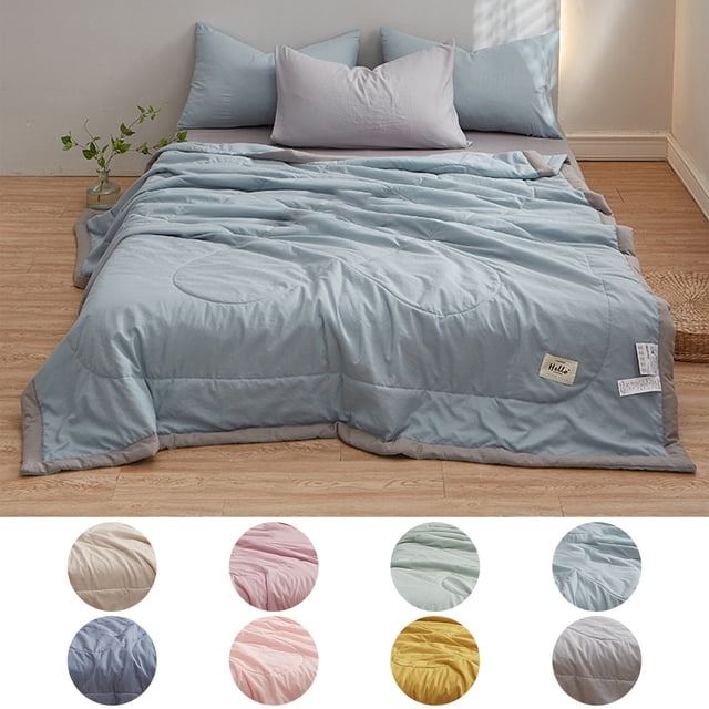 Colcha ligera refrescante para dormidas calientes - manta transpirable todo año de 110x150 cm, lavable a máquina, 98% algodón, 8 colores