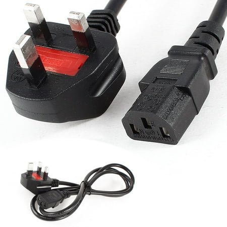 10A AC 250V 3 Pin UK Plug to C13 Socket Adapter PC Computer Power Cable 5ft