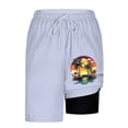 thumbnail image 6 of hlysgo Mens 9 Inch Swim Trunks Quick Dry Vacation Tropical Board Shorts with Liner Summer Surfing Swim Trunk Beach Shorts Purple M, 6 of 6