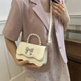 thumbnail image 4 of Yokua Fashionable PU Leather Bowknot Shoulder Bag Pearls Top Handle Crossbody Handbag, 4 of 21