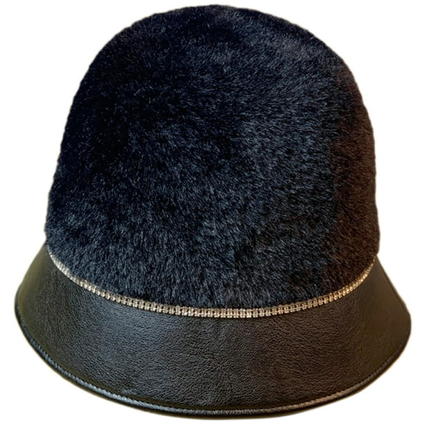Bangcool Winter Bucket Hat Vintage Warm Thick Fashion Bucket Cap Fisherman  Hat for Women 