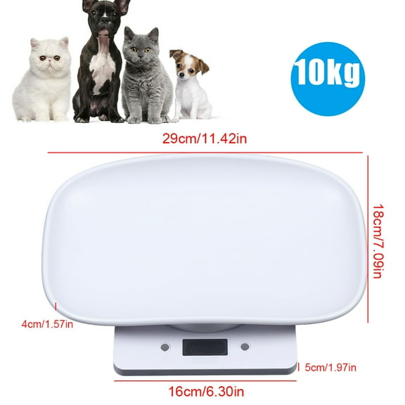Miumaeov Durable Baby Scale, Pet Scale, Highly Accurate Electronic Scale with Large LCD Display White (1g-10kg)