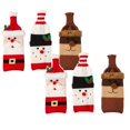 thumbnail image 1 of Oleegame 2PC Christmas Wine Bottle Cover Christmas Sweater Wine Bottle Bags For Christmas Decorations Santa Clause Snowman & Reindeers Drawstring Wine Gift Bags Christmas Decor Gift Red, 1 of 8