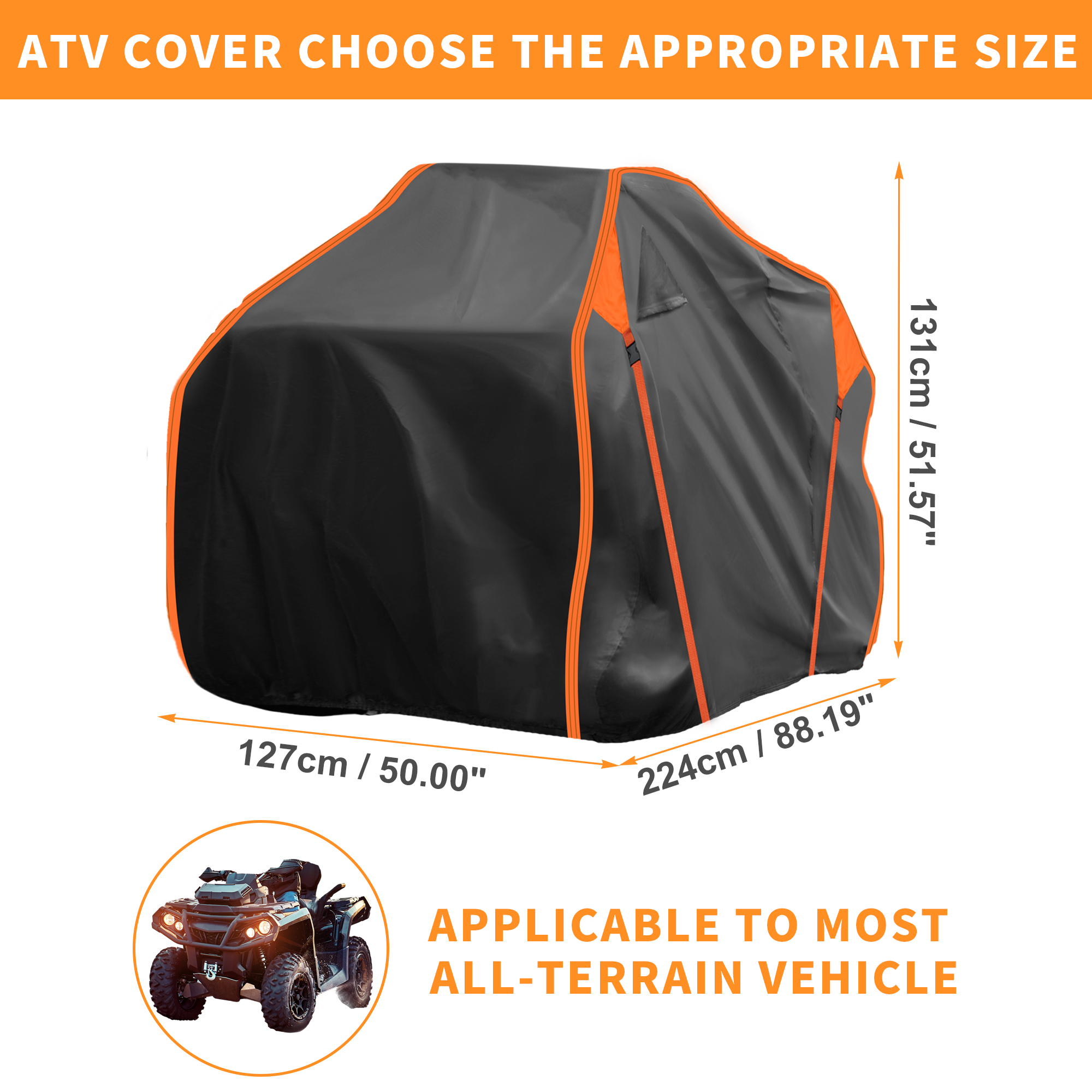Unique Bargains ATV Cover for Polaris Sportsman 850 XP 1000 X MR Outdoor Protection
