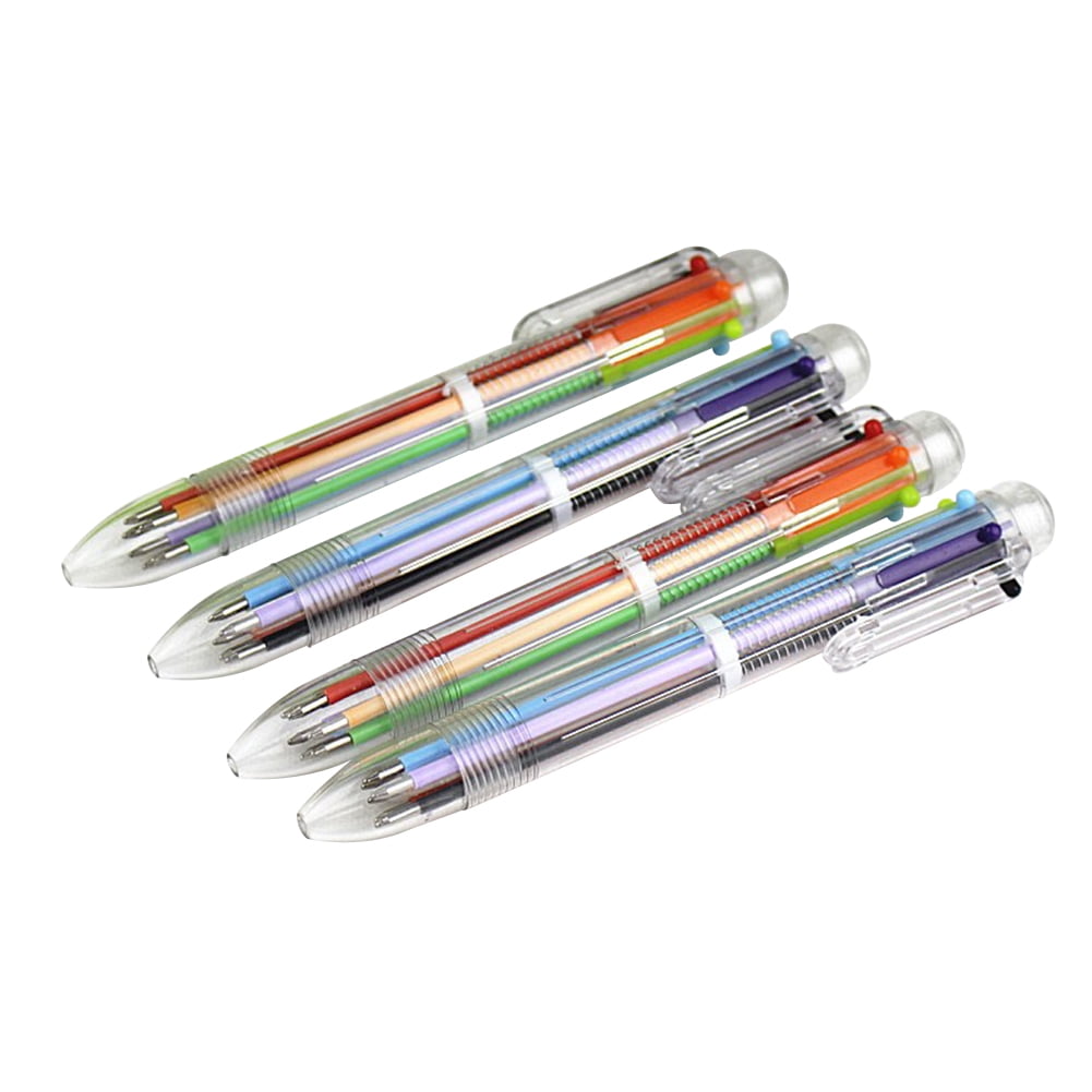Hicarer 16 Pack Multicolor Pens 8-in-1 Retractable Ballpoint Pens 8 Colors Transparent Barrel Ballpoint Pen for Office School Supplies Students