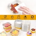 thumbnail image 6 of Topboutique Cupcake Liners 30 Pcs Aluminum Pans with Lids and Spoons 5 oz Foil Square Brownie Baking Cups Disposable Ramekins Baking Pan Containers for Wedding Birthday Party,Gold, 6 of 7