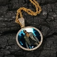 thumbnail image 4 of Picture Necklace 18K Gold Plated Personalized Photo Pendant for Men Customized Necklaces for Women Memory Medallion Pendant W/Tennis/Cuban/Rope Chain Dog Tag Necklace Hip Hop Jewelry, 4 of 6