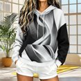 thumbnail image 5 of Womens Graphic Hoodies Drawstring Loose Pullover Hooded Sweatshirts with Pocket Drop Shoulder Long Sleeve Tops (3XL, Black), 5 of 5