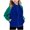 Blue, variant on Hooded Jacket for Kids Long Sleeve Color Barrier Fleece Thick Warm Pullover Sizes 100-160