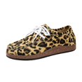 thumbnail image 3 of YOUYEDIAN Loafers for Women Versatile Slip On Round Toe Casual Non Slip Lace-up Flats Fashion Leopard Print Comfy Walking Shoes, 3 of 5