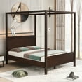 thumbnail image 2 of Queen Size Canopy Platform Bed 4-Poster Canopy Bed Frame with Headboard and Footboard, Wood Slats Support/ No Box Spring Needed/ Easy Assembly, Espresso, 2 of 7