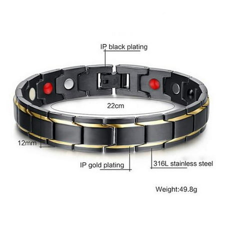 Bulova Titanium Mens Bracelets (Noroomaket Men Bracelets Fashion Magnetic Titanium Steel Therapy Energy Health Care for Women)
