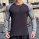 thumbnail image 5 of Camiseta de Fitness de manga larga para hombre, camisa de color de empalme, camisetas de culturismo para hombre, camisetas para correr, ropa de entrenamiento de secado rápido, 5 of 5
