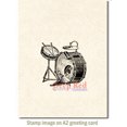 thumbnail image 3 of Deep Red Cling Rubber Stamp Rubber Stamp Drum Set Music, 3 of 4