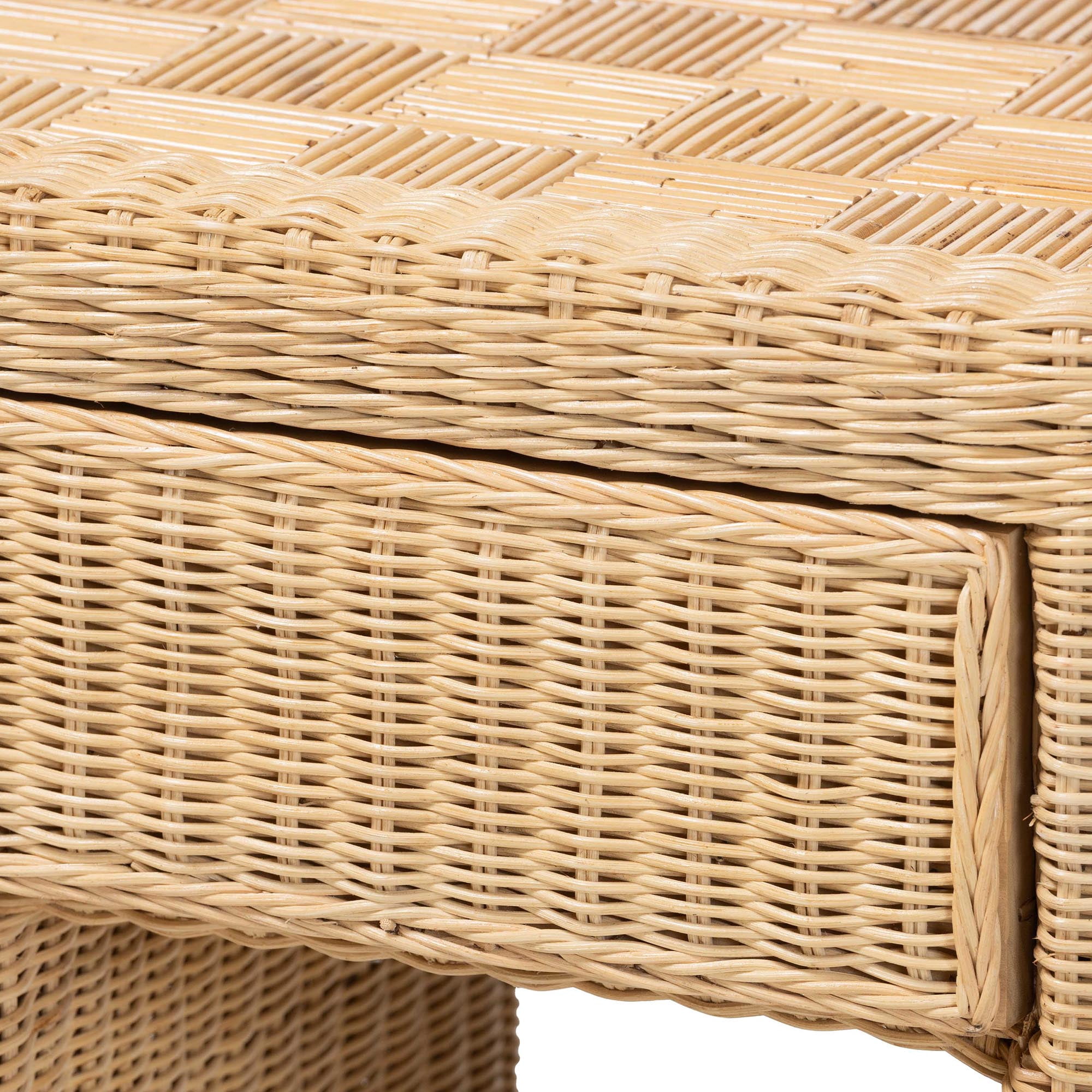 bali & pari Mimi Boho End Table, 1-Drawer, Natural Rattan