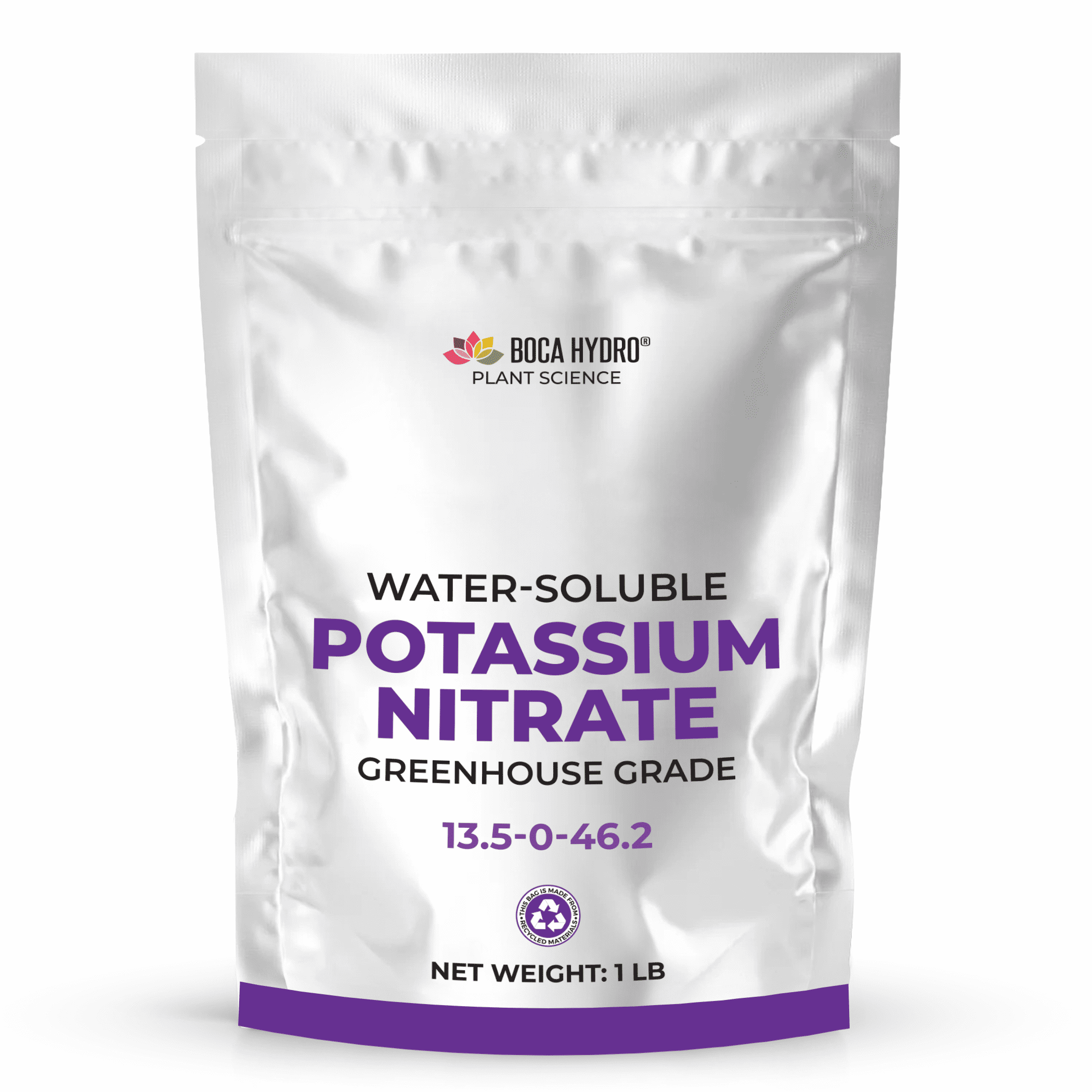Boca Hydro Potassium Nitrate 13-0-46 – Premium High-Purity Water-Soluble Fertilizer for Hydroponics, Fertigation, Foliar Feeding & Soil – Fast-Acting Nitrogen & Potassium Boost for Fruits, Vegetables