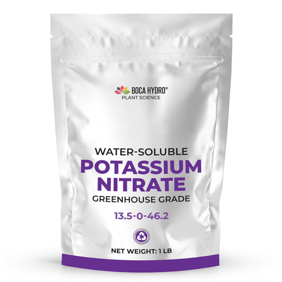 Boca Hydro Potassium Nitrate 13-0-46 – Premium High-Purity Water-Soluble Fertilizer for Hydroponics, Fertigation, Foliar Feeding & Soil – Fast-Acting Nitrogen & Potassium Boost for Fruits, Vegetables