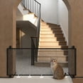 thumbnail image 4 of Cififendec No-Drill Mesh Pet Gate with Zipper, Transparent Safety Barrier for Dogs and Cats, Indoor and Outdoor Escape-Proof Door Guard, 4 of 5