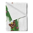 thumbnail image 2 of Letter O Soft Flannel Fleece Throw Blanket, Spring Season Alphabet with Grass Daisy Butterflies Ladybugs Greenland Florets, Cozy Plush for Indoor and Outdoor Use, 60" x 80", Multicolor, by Ambesonne, 2 of 5