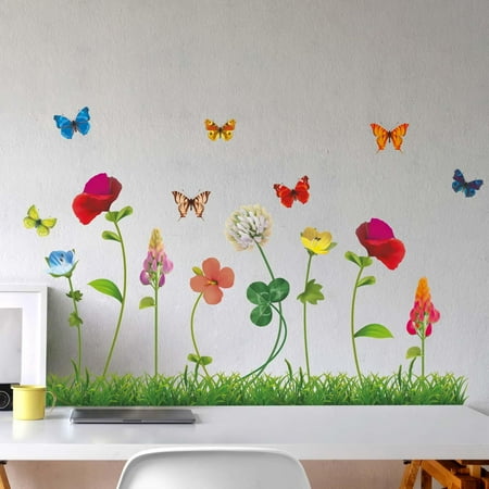 UPC: 5056451902726 | Walplus Garden with Butterflies Flowers Sticker Wall Decals 28pcs 46×40