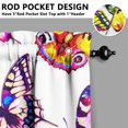 thumbnail image 5 of Kitchen Curtains 36 Inch Short - 3 Panel Set with Colorful Butterfly Floral Pattern, Rod Pocket Window Curtain, 100% Polyester for Butterfly Lovers, Farmhouse, Kitchen, Bedroom, Easy Wash, 5 of 6