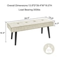 thumbnail image 2 of Entryway Bench - Beige Bench for Bedroom, Modern Ottoman End of Bed, Corduroy Padded Benches for Living Room, Foyer, Mudroom, Hallway - 39" L x 14" W x 17" H, 2 of 15