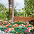 thumbnail image 2 of Ambesonne Tropical Emoji Fitted Round Tablecloth, Funny Faces Exotic, 45"- 56" Diameter, Sea Green Vermilion, 2 of 5