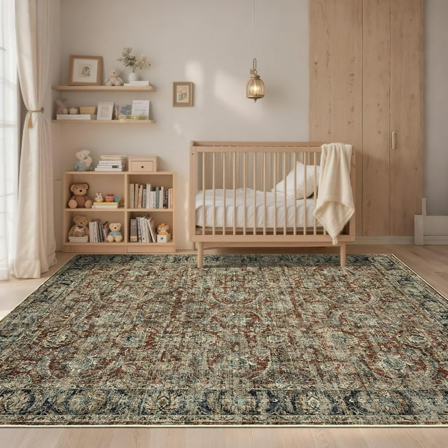Area Rugs for Living Room Machine Washable Area Carpet Vintage Area Rug Pet Children Friendly Carpet for Bedroom, Family Room,Playroom