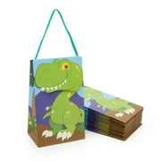 15 Pack Dinosaur T-Rex Themed Party Favor Gift Bag for Birthday Party, 9 x 5 In