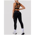 thumbnail image 6 of PISONIC 2 Piece Workout Sets for Women Color Block Strappy Sports Bra High Waist Leggings Gym Yoga Pilates Outfits, 6 of 7