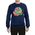 thumbnail image 2 of Wild Bobby Rainbow Painted I've Got The Whole World Dean Russo Design Inspirational/Christian Unisex Crewneck Sweatshirt, Navy, Small, 2 of 6