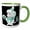 Green/White, variant on 3drose, Cute Mint Green and White Christmas Mouse Illustration, 15oz Mug