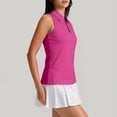 thumbnail image 5 of Hearthz Women's Sleeveless Golf Polo Shirts Quarter Zip Collared Womens Shirts Casual Quick Dry Workout Tennis Women's Polo Shirt, 5 of 8