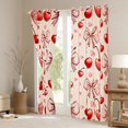 thumbnail image 3 of Erosebridal Pink Bow Cherry Black Out Curtains for Girls, Vintage Fashion Ribbon Curtains Pack of 2 (42x63 Each), 3 of 6