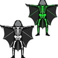 thumbnail image 3 of Hotiary Children's Glow in the Dark Halloween Clothes Black Bat Costume Masquerade Cosplay Costume Bat Style, 4-10 Years, 3 of 4