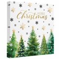 thumbnail image 2 of Ships Next Day Canvas Wall Art 8"x8", Merry Christmas Tree Wood Framed Canvas Print Painting, Xmas Green Forest Tree Snowflake Ready to Hang Small Picture Wall Decor for Home Bathroom Nursery Kitchen, 2 of 9