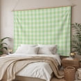 thumbnail image 3 of Sage Green Large Tapestry for Bedroom Wall Hanging Tapestry,Grid Checkered Plaid Gingham Lattice Trellis Ceiling Backdrop Tapestries Poster Blanket Wall Decor for Teens Room Living Room 85" x 90", 3 of 8