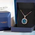 thumbnail image 5 of Gem Stone King 18K Rose Gold Plated Silver Pendant with Chain Topaz Moissanite (14.25 Cttw), 5 of 6