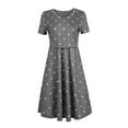 thumbnail image 2 of UTTOASFAY Womens Maternity Dresses Woman Dots Print Short Sleeve Breast-Feeding Pregnant Maternity Nursing Dress Gray 6(M), 2 of 4